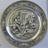 Wall Plate-German Pewter SKS 'Der Suberschmied' (Ironmonger) collectors plate, manufactured 1989,