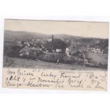 Germany Schwarenberg; Sachs Erzgebirge - early black and white town view, used 1902 to Rome, U/D