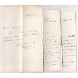 Egypt 1882/3 Letters (4) from Lord Dufferies to Captain Gibson regarding Gibson's report to the