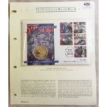 1997 - Queen Mother Coronation Diamond Jubilee Turks & Caicos, 5 crowns coin and stamp set, FDC