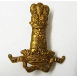 The 11th (Prince Albert's Own) Hussars WWI Cap badge (Brass, lugs) K&K: 766