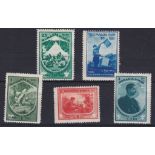 Romania 1932 Scouts Jamboree S.G. 1256-1260 mint, cat value £55