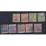 Iceland 1920 definitive's selection of 9 used values, cat values £25.35p