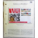 1995-VJ End of WWII, 50th Anniversary, Great Britain £2 coin and stamp FDC