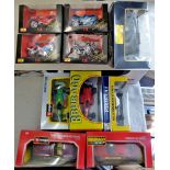 (10) cars-(4) Maisto Motor Bikes boxed in mint condition-(4) Burago Die Cast Cars in mint