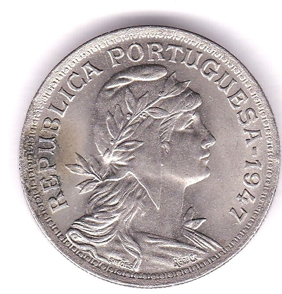 Portugal 1947 50 Centavos, KM 577, ABUNC, small carbon spot on obverse - Image 3 of 3