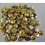 British Military and Police buttons (100+) mostly brass with some Staybright, includes: Royal