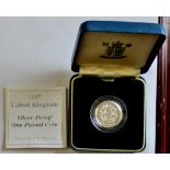 Great Britain 1997 £1 Silver Proof, Royal Mint box and certificate