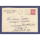 USA 1929 2c Edison's Lamp on cover Sg 677 Austrian Minister in Washington DC to New York City
