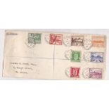 Jersey 1943 (29 June) Registered cover with occupation set (6) and ½d and 1d arms, (3d FDC).