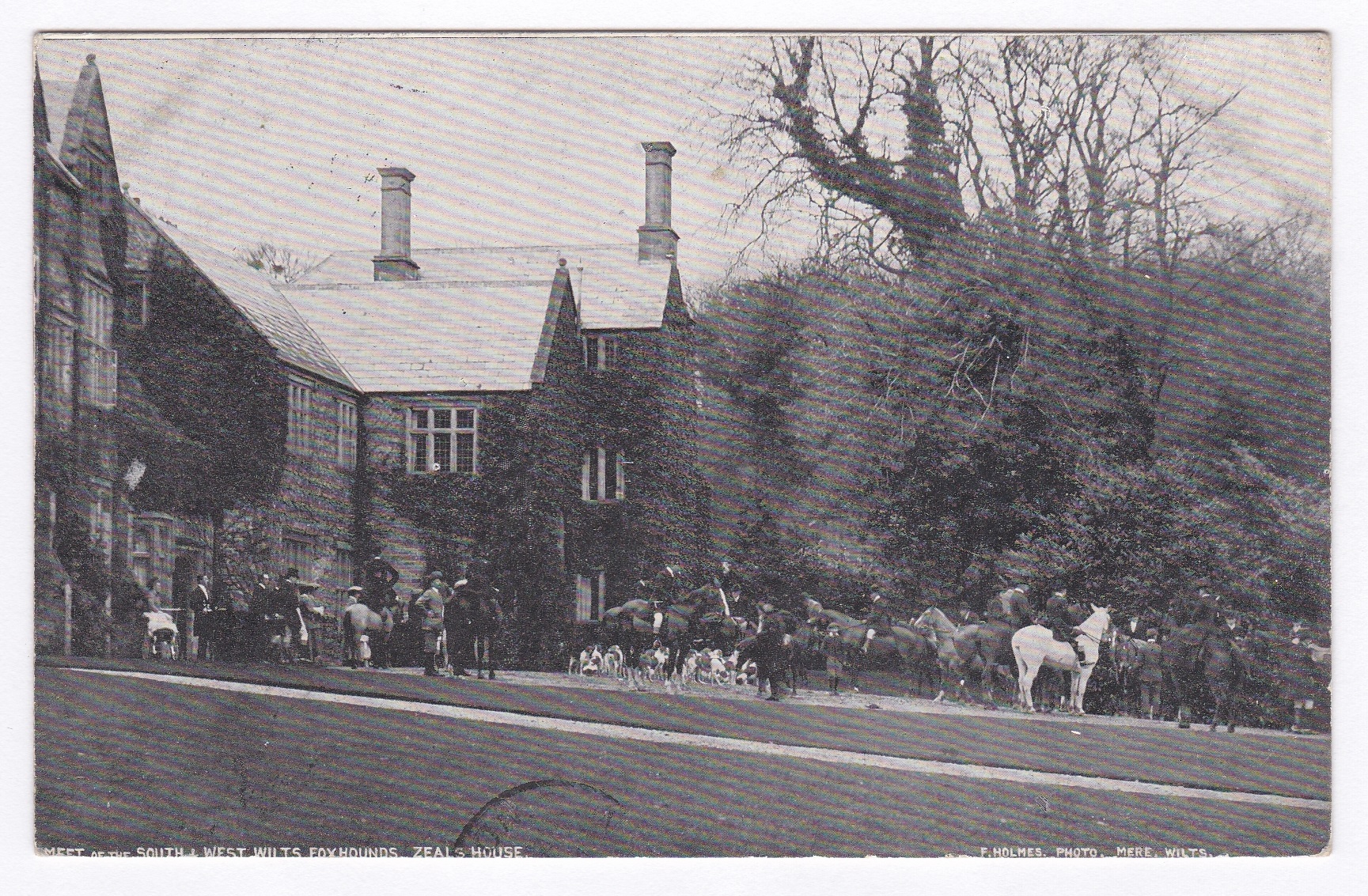 Wiltshire/Hunting the south West Wilts Foxhounds meet at Zeals House, used Mere duplex 1906