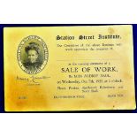 Suffolk - Ipswich 1925 Card Station Street Institute, Sale of work of Miss Audrey Paul. Image of
