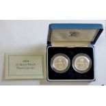 Great Britain 1989 £2 Silver Proof Two-Coin Set, Bill of Rights and Claim of Rights. Royal Mint coin