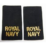 Royal Navy Rank Slides, two modern issue.