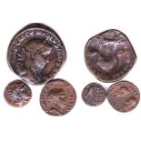 Roman and Greek copies - a copy of a sestertius of Volusian, and electrotype copy in copper of a