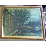 William Buffet Art work- ink on canvas and framed date unknown