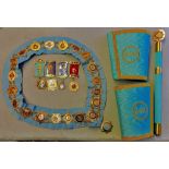 The Royal Order of the Buffalo regalia including: aprons, cuffs, a small jewelled staff, many