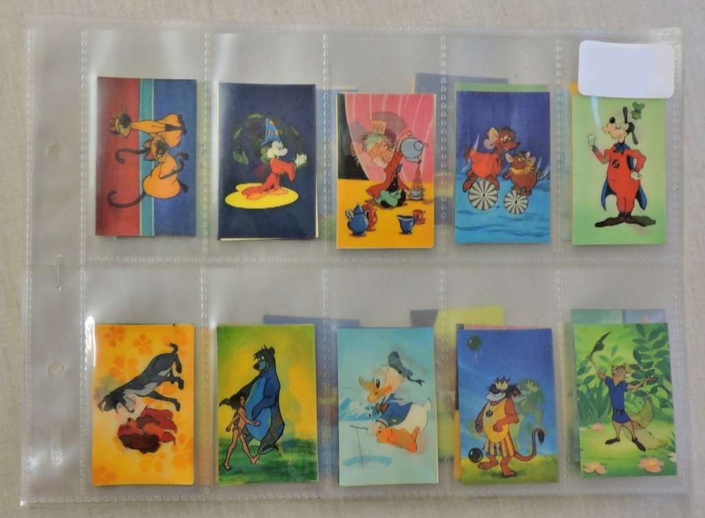 Walt Disney '3-D' Tilt to and fro' Promotional cards - cigarette card set to promote '3-D Postcards'