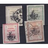 Iran 1906 overprints S.G. 293-294 used, S.G. 295 mint, S.G. 296 used, cat value £48