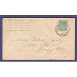 Jamaica 1937 env. Kingston to Jersey City Barrington Smith Stamp Dealer Half-Way-Tree P/O very