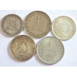Mozambique 1950 Escudo, AUNC, KM 77, Scarce and 1954 10 Escudos, BUNC, KM 79, 1936 50 Centavos, KM