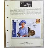 Great Britain 2002 Queen Mother 102nd Birthday £5 Coin First day Cover.