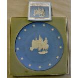 Wedgwood-Jasper Plate-'Across the Delaware'-Bicentennial of American Independence 1776-1996 in