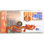 Hong Kong 1997 Royal Mint Hong Kong Brilliant Uncirculated $5 Coin and Stamp, P&N Cover. Royal