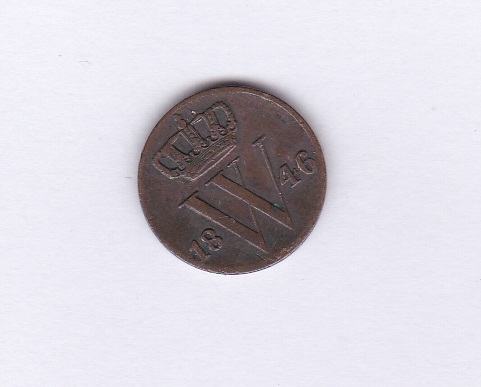 Netherlands 1846 1/2 Cent, GVF, KM68, low mintage - Image 2 of 2