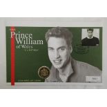 Great Britain 2003 Prince William of Wales 21st Birthday Stamp and £1 Coin cover.