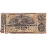 1863 Twenty Dollars, Richmond State Capital at Nashville, T58, VG