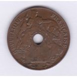 French Indo-China 1919A Cent, AUNC, KM 12.1 some lustre