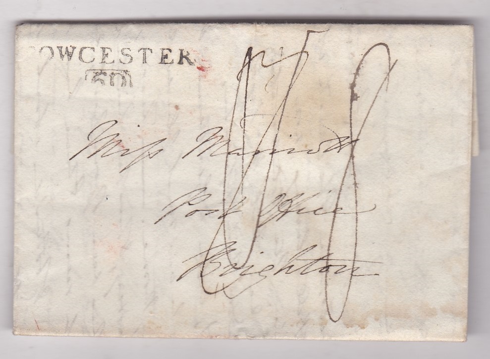 Northamptonshire 1809 EL Towcester to Brighton/60, Willcox NN 241, scarce. M/S 8 rate.