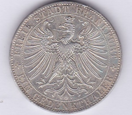 Germany (Frankfurt) 1863 Thaler, KM 372, AUNC some lustre