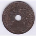 French Indo-China 1922A Cent, KM 12.1, AUNC