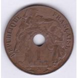 French Indo-China 1911A Cent, KM 12.1, AUNC, some lustre