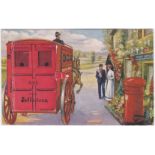 Folkestone/Royal Mail/Post Office with Royal Mail Horse Drawn delivery van/ Pill Box/ Novelty pull