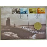 Great Britain P&N 2001 24th May Submarines commemorative cover with Coin on hundred years of Royal