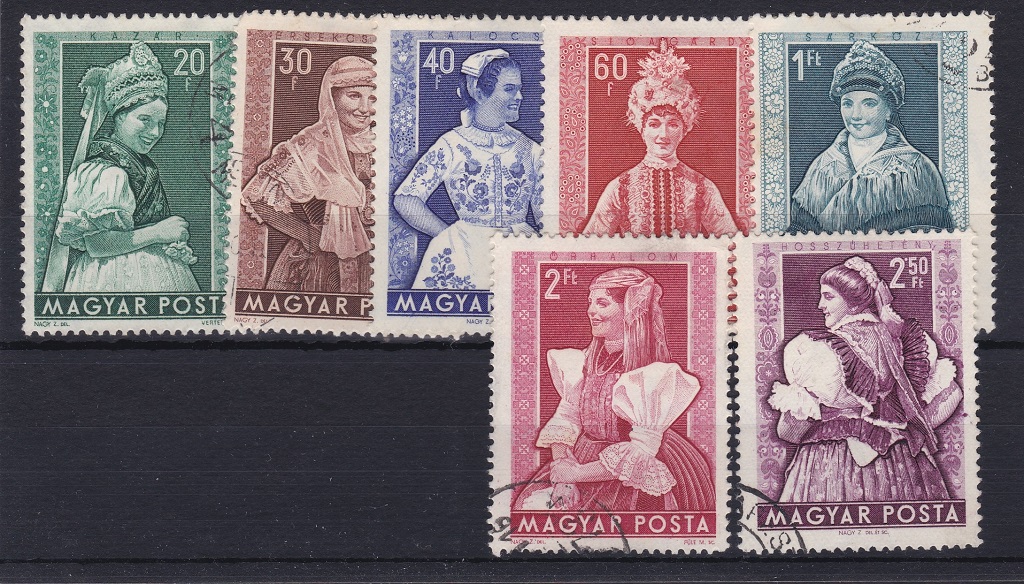 Hungary 1953 Provincial Costumes S.G. 1323-1327, Michel 1330-1334, S.G. 1329-1330, Michel 1336-