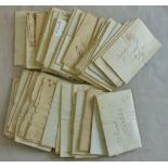 Quantity of pre-stamp letters from the Re. Marriott and Mrs Marriott correspondence. Mostly with m/s