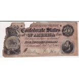 1864 Five Hundred Dollars, Richmond Equestrian Statue of Washington let, General Stonewall Jackson