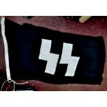 German WWII SS Flag dated 1943 with various stamps on the edge. (See T&C's)