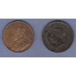 Canada 1901 Cent (Newfoundland 1917 Cent) - KM7 + KM16, VF