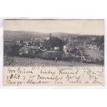 Germany Schwarenberg; Sachs Erzgebirge - early black and white town view, used 1902 to Rome, U/D