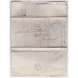 Scotland 1846 EL-Edinburgh-Dalkeith, (red) paid Edinburgh strike + (2) rectangular Dalkeith