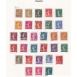 France 1906-1938 Selection of 30 mint and used "Sower" definitives. Cat value £40+