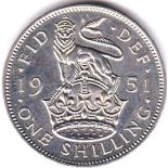 Great Britain - 1951 Proof Shilling, English reverse, S 4108