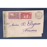 French Colonies New Caledonia 1943 Censored Env, Dourail to Naumea with New Caledonia Censor