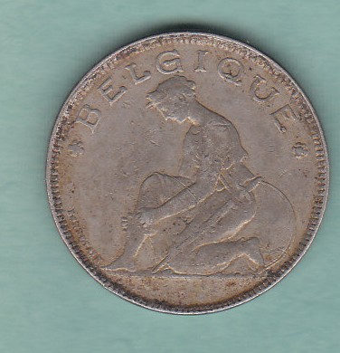 Belgium 1923 2 Francs KM91.2 GVF
