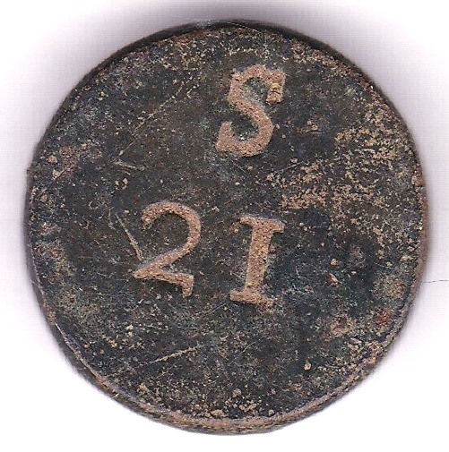 Coin Weight 1814 dated Circular coin weight Incuse Markings S/21 on both sides [21 Shillings] 7.97g - Image 3 of 3